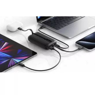 SWISSTEN POWER BANK VOLTBOX 35W 10000 mAh S INTEGRANIRANIM USB-C I LIGHTNING KABLOVIMA CRNA