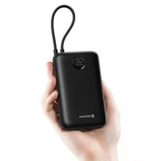 SWISSTEN POWER BANK VOLTBOX 35W 20000 mAh S INTEGRIRANIM USB-C I LIGHTNING KABLOVIMA CRNA
