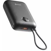 SWISSTEN POWER BANK VOLTBOX 35W 30000 mAh S INTEGRANIRANIM USB-C I LIGHTNING KABLOVIMA CRNA
