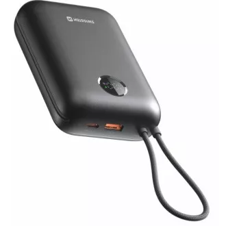 SWISSTEN POWER BANK VOLTBOX 35W 30000 mAh S INTEGRANIRANIM USB-C I LIGHTNING KABLOVIMA CRNA