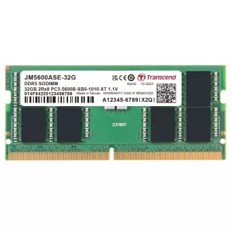 Transcend memorija 32GB DDR5 5600 SODIMM (JetRam) 2Rx8 2Gx16 CL46 1.1V