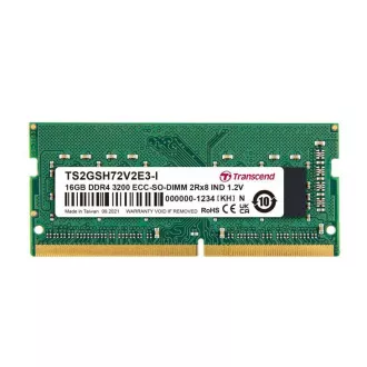 Transcend memorija 16GB Industrijska ECC SODIMM DDR4 3200 1Rx8 (2Gx8)x9 CL22 1.2V Transcend memorija 16GB Industrijska ECC SODIMM DDR4 3200 1Rx8 (2Gx8)x9 CL22 1.2V