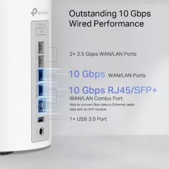 TP-Link Deco BE85 (1 paket) BE19000 Tropojasni Mesh WiFi 7 sustav, 1x 10GLAN, 2x 2.5GLAN, 1x 10GLAN/SFP+, USB, 2.4/5/6GHz, HomeShiel