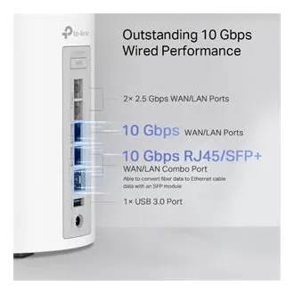 TP-Link Deco BE85 (1 paket) BE19000 Tropojasni Mesh WiFi 7 sustav, 1x 10GLAN, 2x 2.5GLAN, 1x 10GLAN/SFP+, USB, 2.4/5/6GHz, HomeShiel
