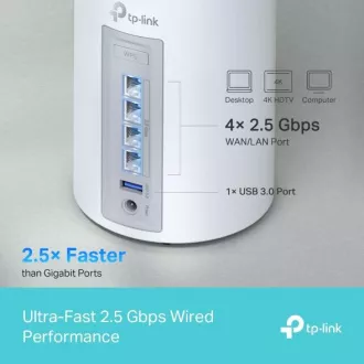 TP-Link Deco BE65(2-pack) BE9300 Tropojasni Mesh WiFi 7 sustav za cijeli dom, 4x 2.5GLAN, USB, 2.4/5/6GHz, HomeShield