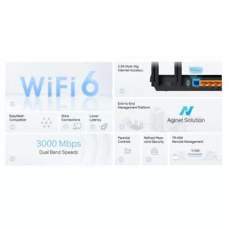 TP-Link EX510 Pro - AX3000 Multi-Gigabit Wi-Fi 6 ruter, 4x GLAN, 1x 2.5GWAN, TR-069, USB 3.0, WPA3, EasyMesh