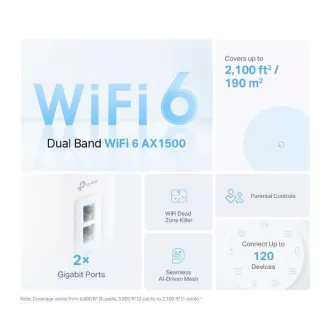 TP-Link Deco X10 (2 komada) - AX1500 Mesh Wi-Fi 6 sustav za pametne domove - Roditeljska kontrola - (2 komada) TP-Link Deco X10 (2 komada) - AX1500 Mesh Wi-Fi 6 sustav za pametne domove - Roditeljska kontrola - (2 komada)