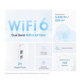 TP-Link Deco X10 (3 komada) - AX1500 Mesh Wi-Fi 6 sustav za pametne domove - Roditeljska kontrola - (3 komada) TP-Link Deco X10 (3 komada) - AX1500 Mesh Wi-Fi 6 sustav za pametne domove - Roditeljska kontrola - (3 komada)