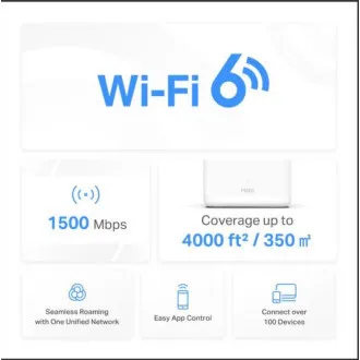 TP-Link WiFi usmjerivač Mercusys Halo H60X (2 paketa) WiFi 6, AX1500, 3x GLAN2.4/5 GHz - Rabljen