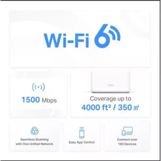 TP-Link WiFi usmjerivač Mercusys Halo H60X (2 paketa) WiFi 6, AX1500, 3x GLAN2.4/5 GHz