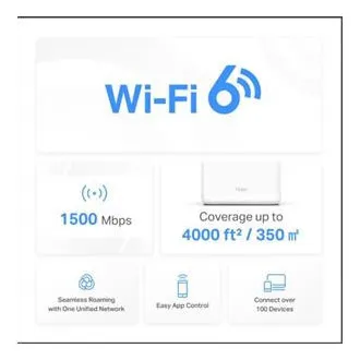 TP-Link WiFi usmjerivač Mercusys Halo H60X (2 paketa) WiFi 6, AX1500, 3x GLAN2.4/5 GHz - Rabljen