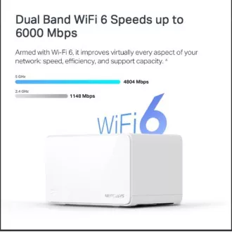 TP-Link WiFi usmjerivač Mercusys Halo H90X (3 komada) WiFi 6, AX6000, 1x 2.5GLAN, 2x GLAN