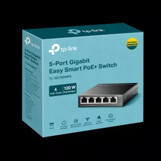 TP-Link prekidač TL-SG105MPE Easy Smart, 5x GLAN, 4x PoE+, 120W
