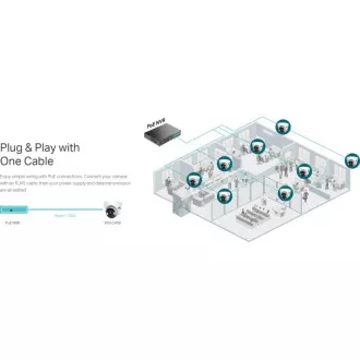 TP-Link VIGI C450 (4 mm) turret kamera, 5 MP, 4 mm, puna boja
