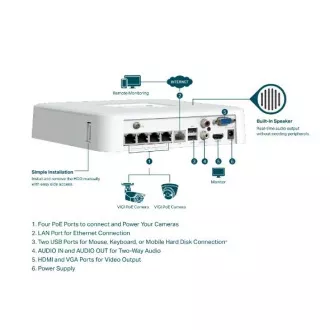 TP-LINK Uređaj za snimanje VIGI NVR1104H-4P 4 kanala, 4x Lan sa PoE, 2x USB
