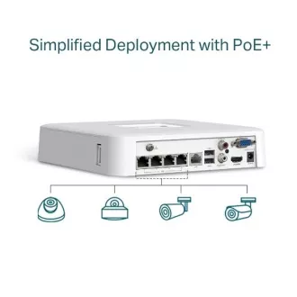 TP-LINK Uređaj za snimanje VIGI NVR1104H-4P 4 kanala, 4x Lan sa PoE, 2x USB