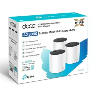 TP-Link Deco X55 (3 komada) - AX3000 Wi-Fi 6 Mesh sustav za pokrivanje cijelog doma - HomeShield - (3 komada)