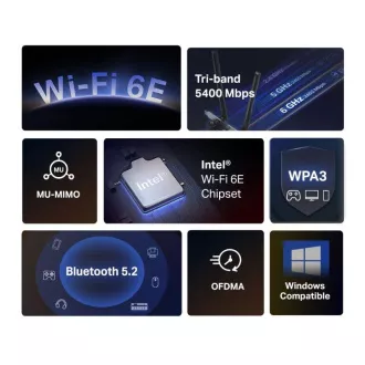 MERCUSYS MA86XE - PCI Express adapter AXE5400, bežični WiFi 6E