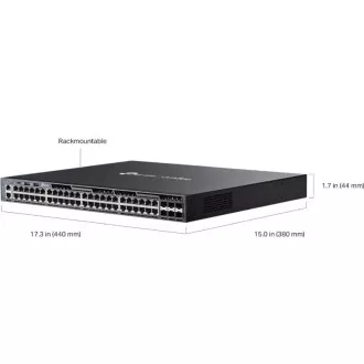 TP-Link SG6654X Omada 48-portni gigabitni sklopivi L3 prekidač, 48 gigabitnih RJ45 priključaka i 6 × 10 Gbps SFP+ utora