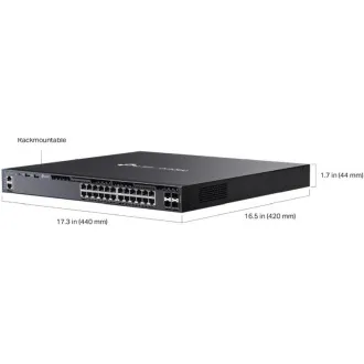 TP-Link SG6428XHP Omada 24-portni gigabitni RJ45 L3 PoE+ preklopnik, ukupni PoE budžet od 720 W