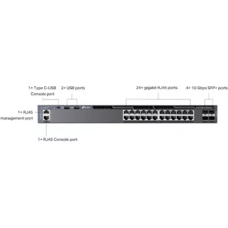 TP-Link SG6428X Omada 24-portni gigabitni RJ45 sklopivi L3 preklopnik, 4x10 Gbps SFP+ utora