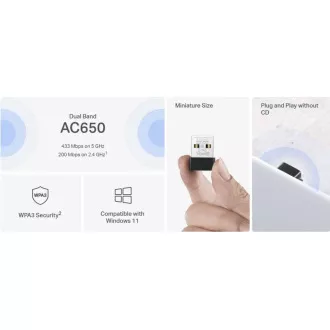MERCUSYS MA20N - AC650 bežični dual-band USB nano adapter