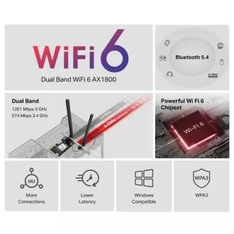 Mercusys MA70XE - Wi-Fi 6 PCIe adapter s Bluetoothom 5.4 AX1800