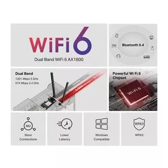 Mercusys MA70XE - Wi-Fi 6 PCIe adapter s Bluetoothom 5.4 AX1800