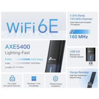 TP-Link Archer TBE400U Plus - Bežični USB Wi-Fi 7 adapter s antenom visokog pojačanja