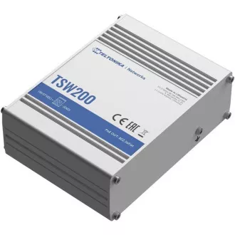 Teltonika PoE+ Unmanaged Switch 8, 10/100/1000, 2x SFP porta - TSW200