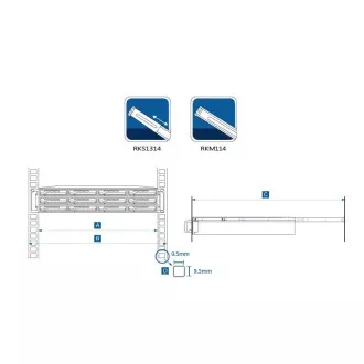 Synology Rail Kits Fixed, RKM114