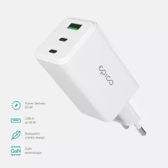 Epico UltraBoost GaN 65W AC adapter EA65 - bijeli