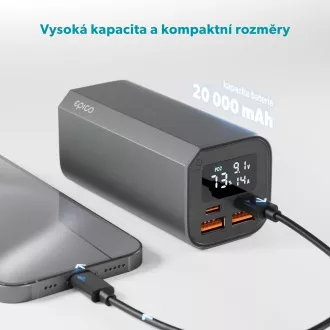 Epico Alu Power Bank PD 100W - 20.000mAh - siva
