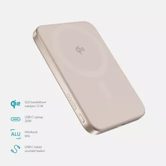 Epico Qi2 5000mAh Alu Mag+ PowerBank EM51 - ružičasta Epico Qi2 5000mAh Alu Mag+ PowerBank EM51 - ružičasta