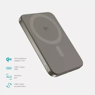 Epico Qi2 5000mAh Alu Mag+ PowerBank EM51 - titan