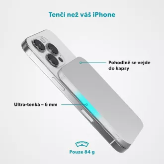 Epico 3000mAh Alu Mag+ PowerBank EM31 - srebrni