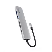 Epico 6u1 Alu Hub 8K s USB-C konektorom - srebrni