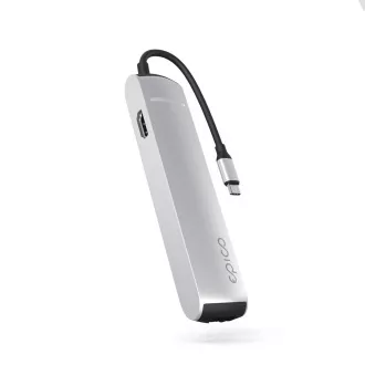 Epico 6u1 Slim Hub 8K s USB-C konektorom - srebrni Epico 6u1 Slim Hub 8K s USB-C konektorom - srebrni