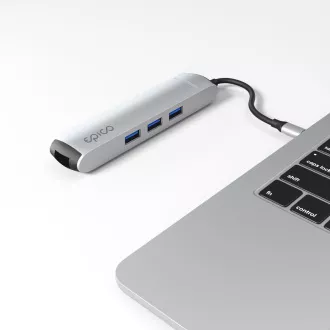 Epico 6u1 Slim Hub 8K s USB-C konektorom - srebrni Epico 6u1 Slim Hub 8K s USB-C konektorom - srebrni