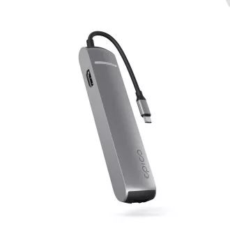 Epico 6u1 Slim Hub 8K s USB-C konektorom - sivi Epico 6u1 Slim Hub 8K s USB-C konektorom - sivi