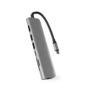 Epico 7u1 Multimedijski Hub 8K s USB-C priključkom. - sivi