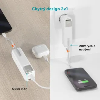 Epico 2u1 5000mAh power bank i adapter ET30