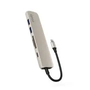 Epico 6-u-1 aluminijski USB-C 8K hub - bijeli