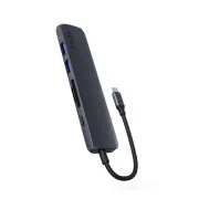 Epico 6-u-1 aluminijski USB-C 8K hub - Inkjet