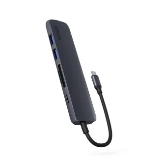 Epico 6-u-1 aluminijski USB-C 8K hub - Inkjet