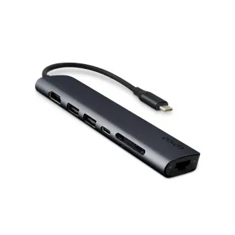 Epico 7u1 aluminijski USB-C 8K hub - Inkjet