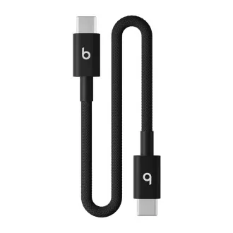 Beats USB-C / USB-C pleteni kabel (20 cm) - crna boja