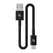 Beats USB-A / USB-C pleteni kabel (20 cm) - crna boja