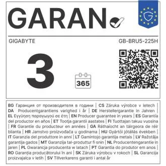 Gigabyte BRIX/GB-BRU5-225H/Mini/U5-225H/bez RAM-a/Intel int/bez OS/3R Gigabyte BRIX/GB-BRU5-225H/Mini/U5-225H/bez RAM-a/Intel int/bez OS/3R