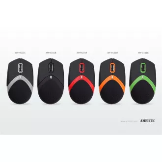 AMEI AM-M101R/Ergonomski/Optički/1600 DPI/Žični USB/Crno-crveni